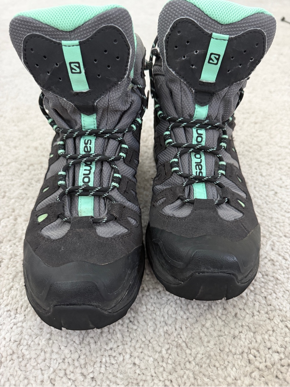 Salomon Gray and Mint Women's Winter Hiking Boots